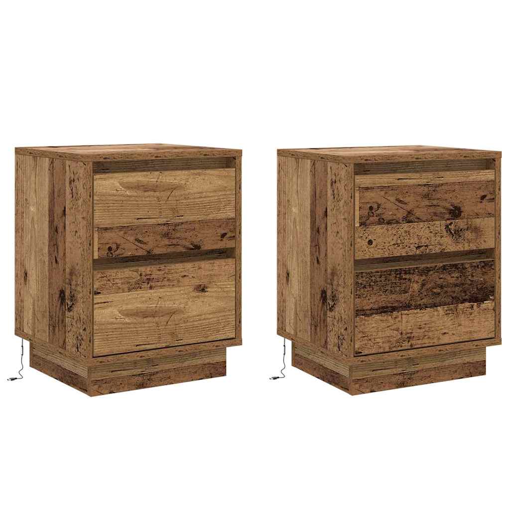 Natskab 2 pcs Gammelt træ 39 x 34,5 x 50 cm Konstrueret træ