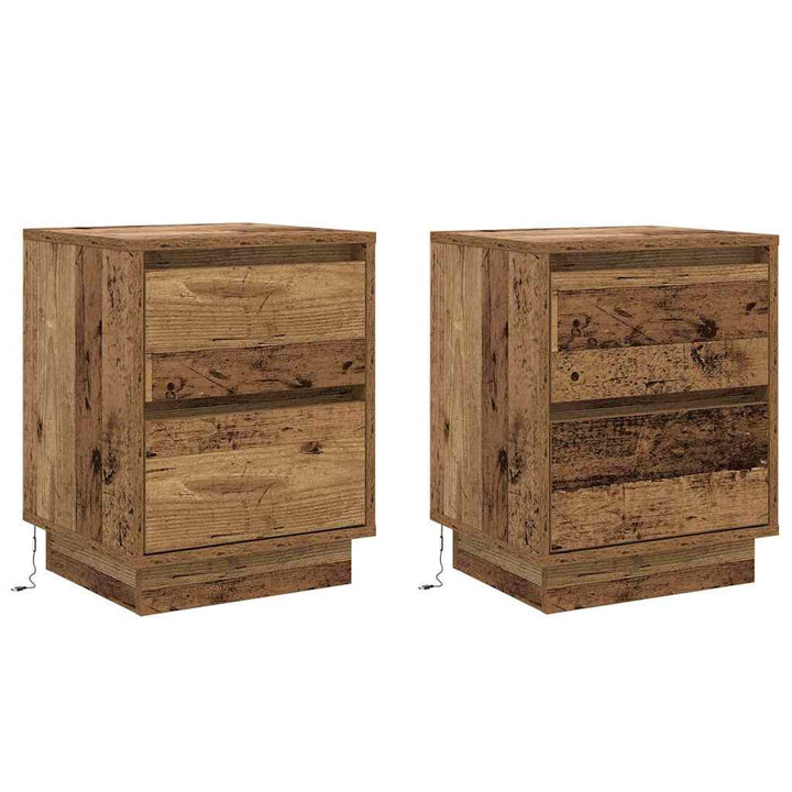 Natskab 2 pcs Gammelt træ 39 x 34,5 x 50 cm Konstrueret træ