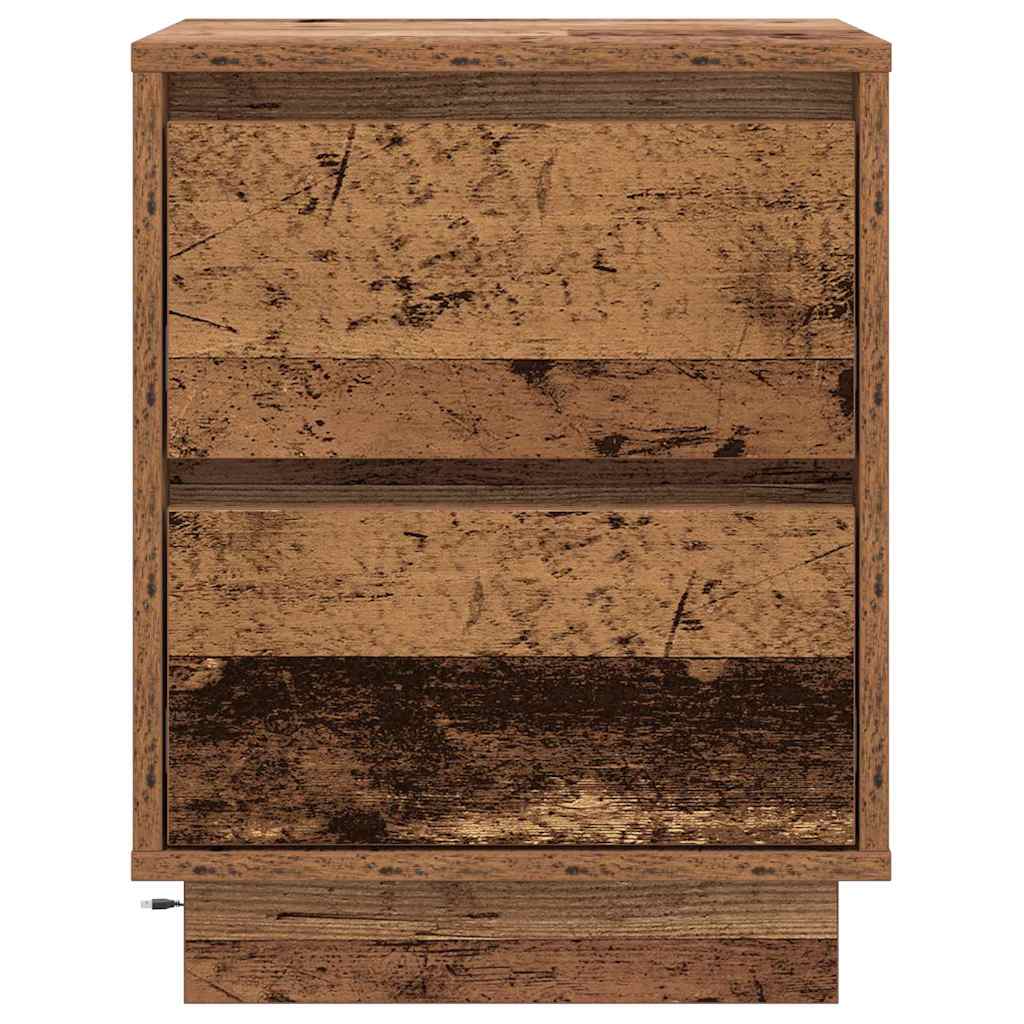 Natskab 2 stk. Gammelt træ 39 x 34,5 x 50 cm Konstrueret træ