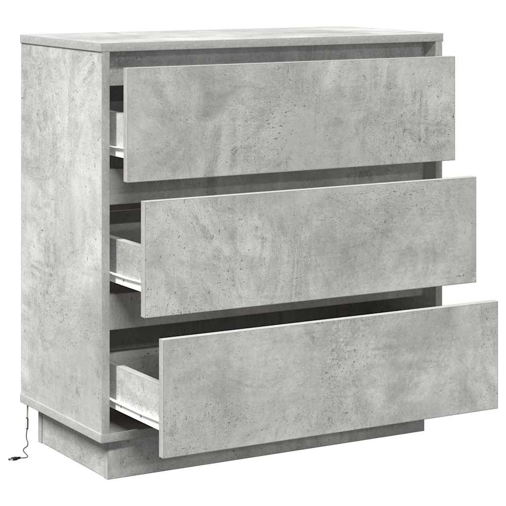Natskab med skuffe Beton Grå 71 x 34,5 x 75 cm Konstrueret træ
