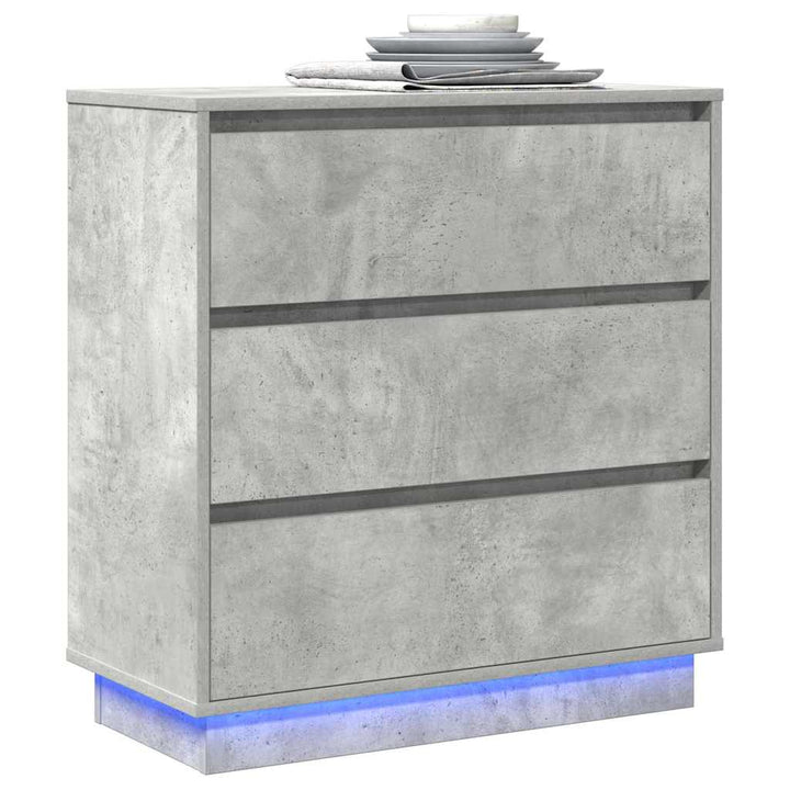 Natskab med skuffe Beton Grå 71 x 34,5 x 75 cm Konstrueret træ