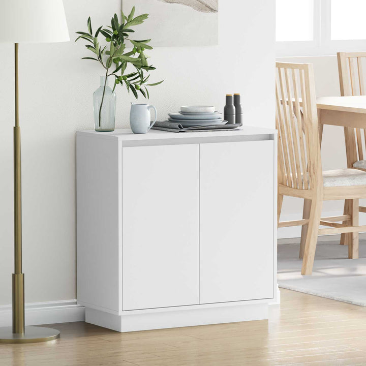 LED Sideboard Hvid 71 x 34,5 x 75 cm Konstrueret træ