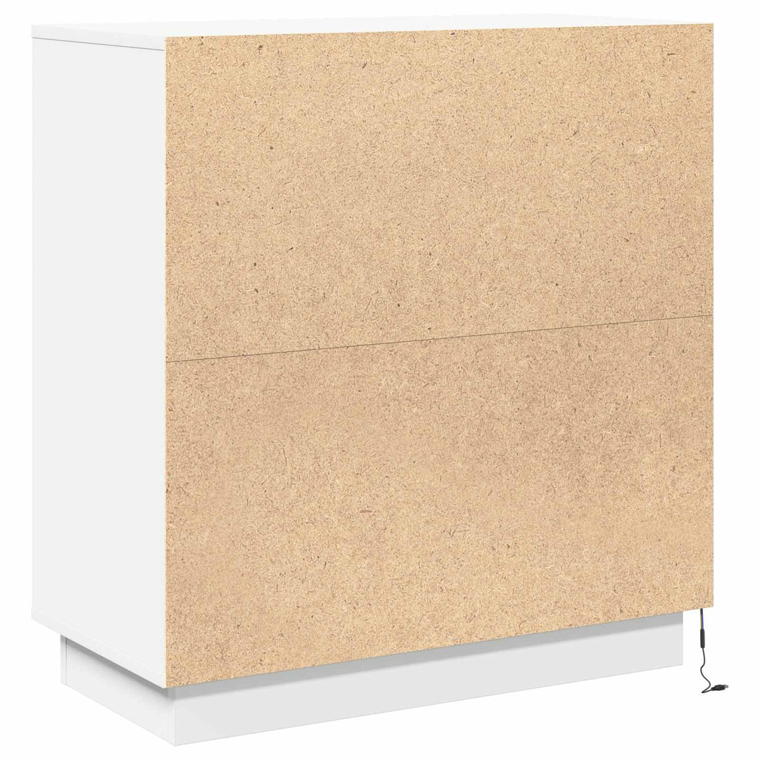 LED Sideboard Hvid 71 x 34,5 x 75 cm Konstrueret træ