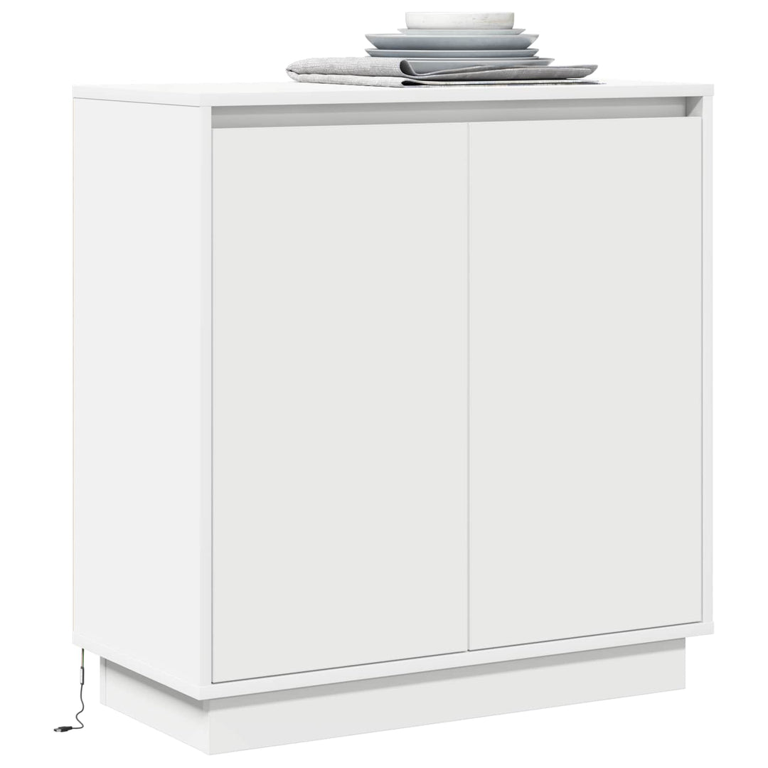LED Sideboard Hvid 71 x 34,5 x 75 cm Konstrueret træ