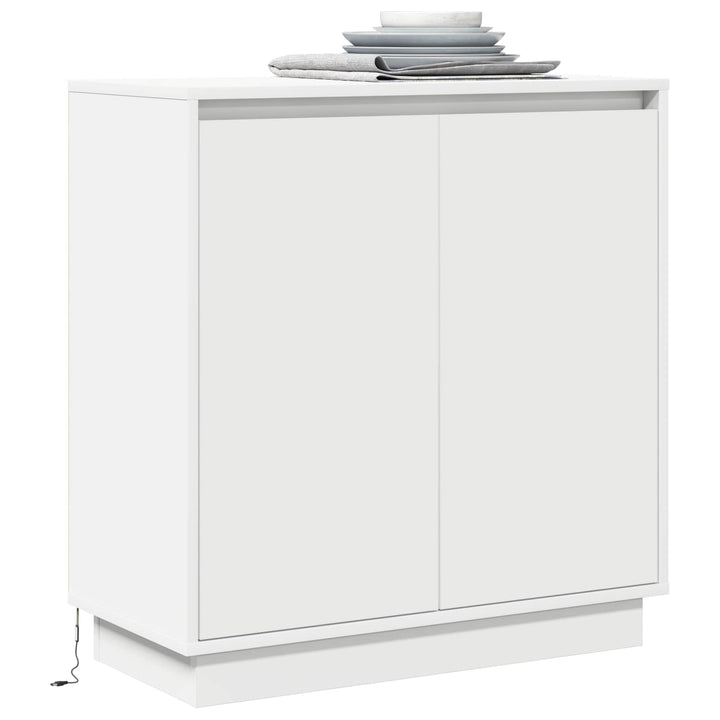 LED Sideboard Hvid 71 x 34,5 x 75 cm Konstrueret træ