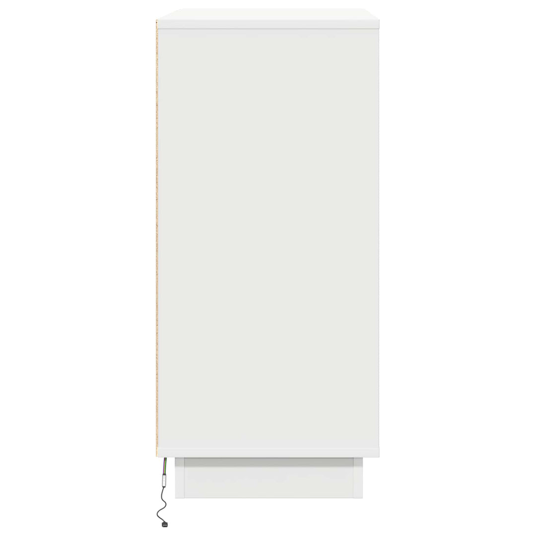 LED Sideboard Hvid 71 x 34,5 x 75 cm Konstrueret træ