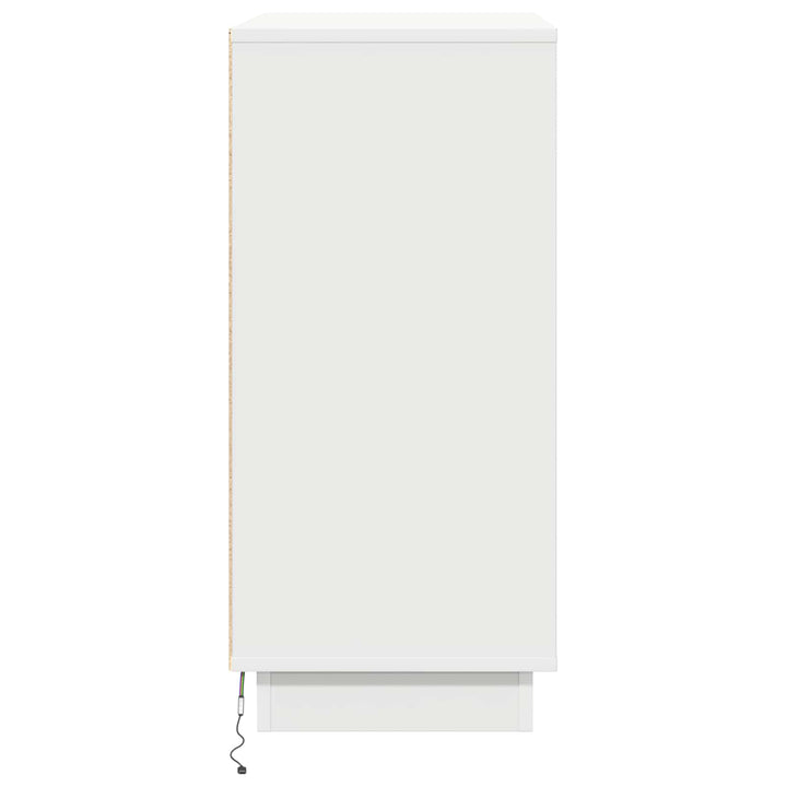 LED Sideboard Hvid 71 x 34,5 x 75 cm Konstrueret træ