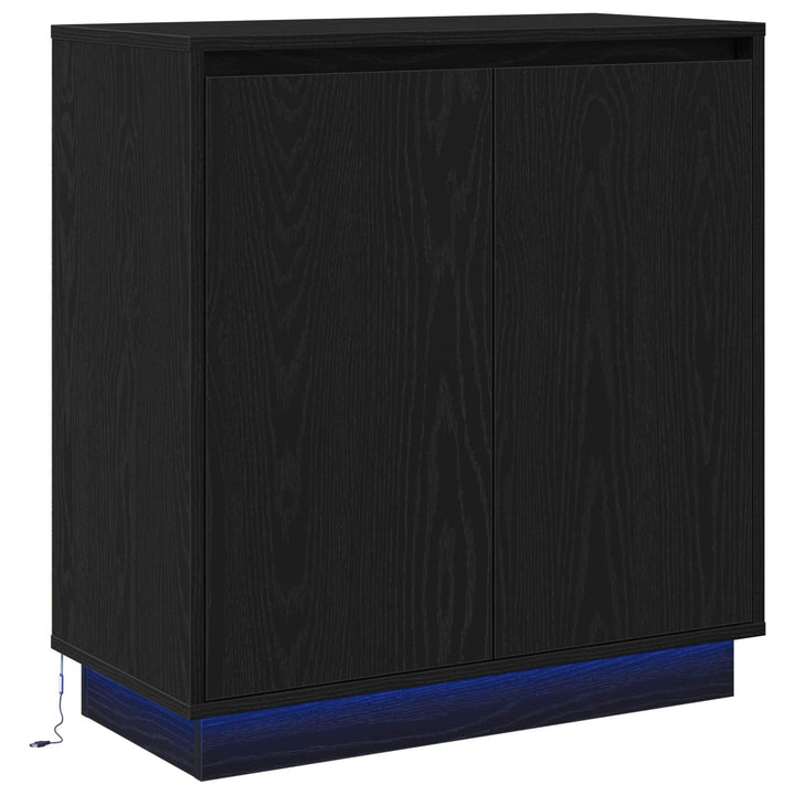 LED Sideboard Sort eg 71 x 34,5 x 75 cm Konstrueret træ