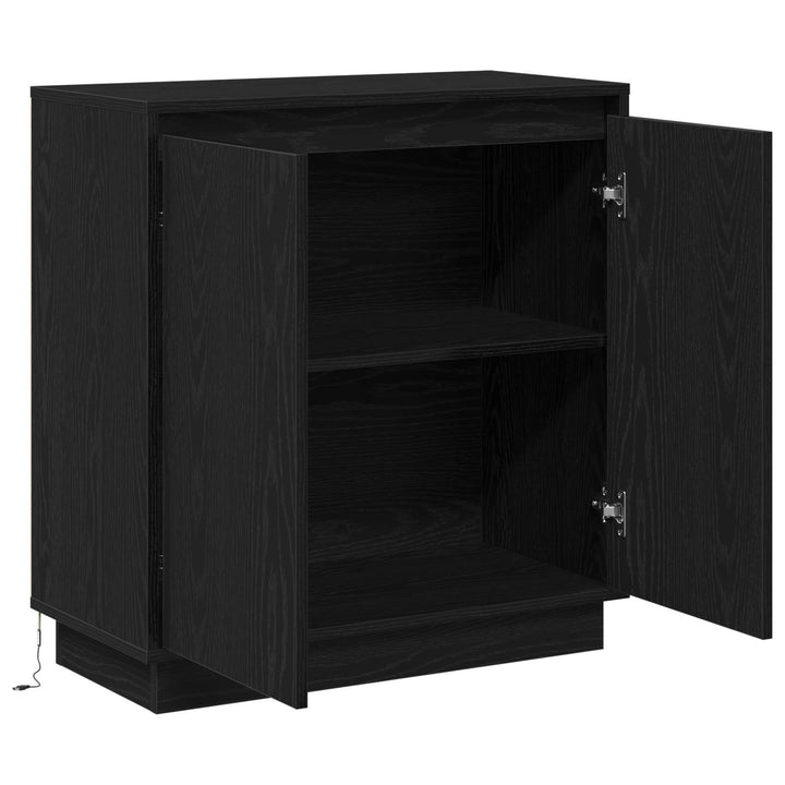 LED Sideboard Sort eg 71 x 34,5 x 75 cm Konstrueret træ