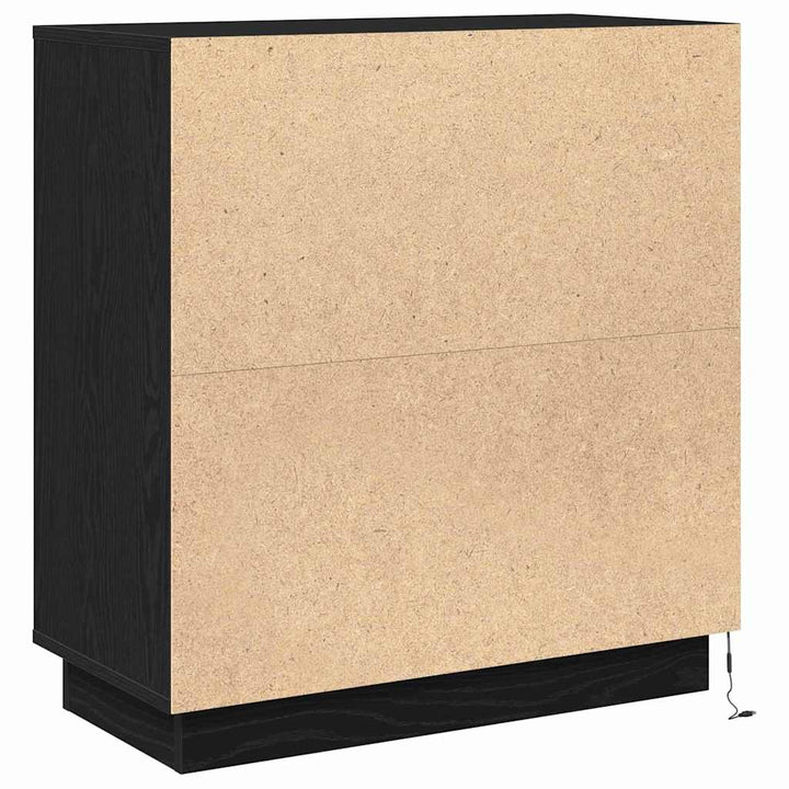 LED Sideboard Sort eg 71 x 34,5 x 75 cm Konstrueret træ