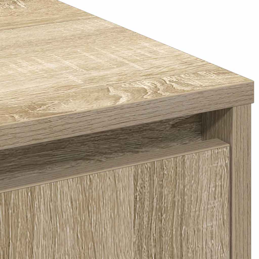LED Sideboard Sonoma-eg 71 x 34,5 x 75 cm Konstrueret træ