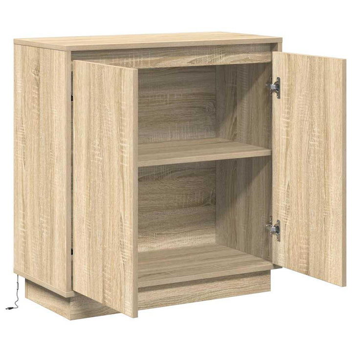 LED Sideboard til Sonoma-eg 71 x 34,5 x 75 cm Konstrueret træ