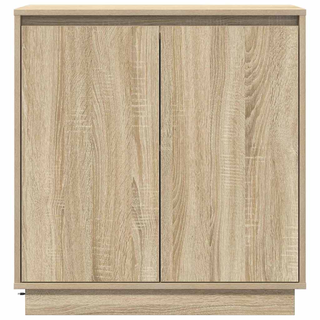 LED Sideboard Sonoma-eg 71 x 34,5 x 75 cm Konstrueret træ