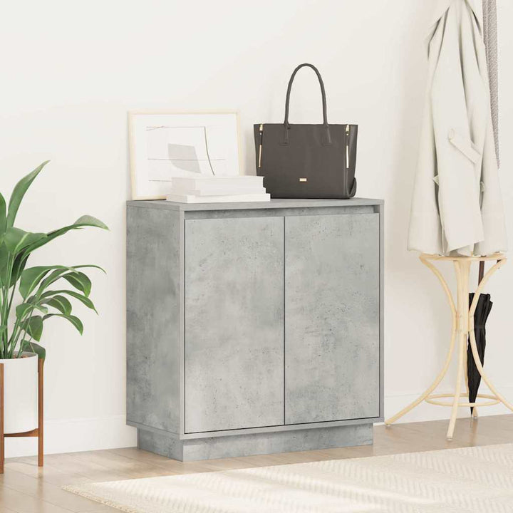 LED Sideboard Betongrå 71 x 34,5 x 75 cm Konstrueret træ