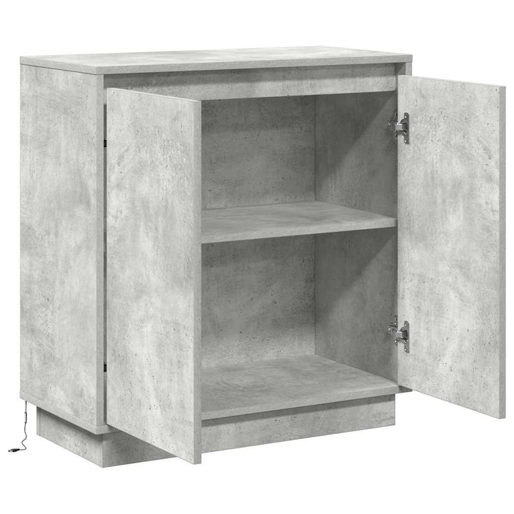 LED Sideboard til Betongrå 71 x 34,5 x 75 cm Konstrueret træ