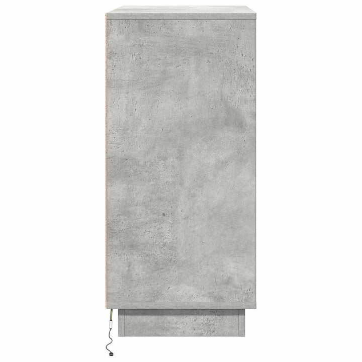 LED Sideboard Betongrå 71 x 34,5 x 75 cm Konstrueret træ