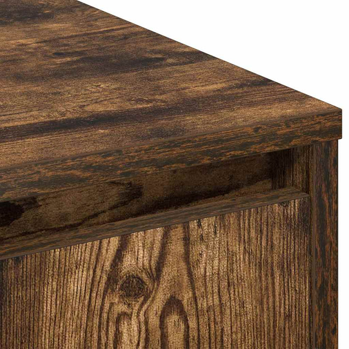 LED Sideboard Røget eg 71 x 34,5 x 75 cm Konstrueret træ