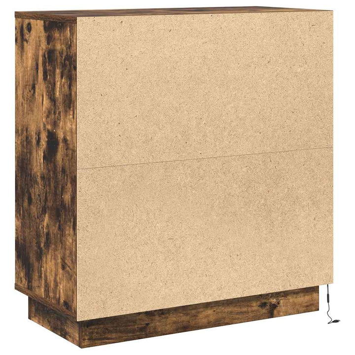 LED Sideboard Røget eg 71 x 34,5 x 75 cm Konstrueret træ