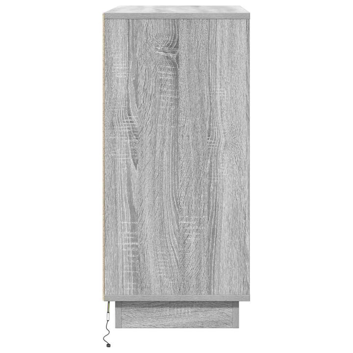 LED Sideboard Grå sonoma-eg 71 x 34,5 x 75 cm Konstrueret træ