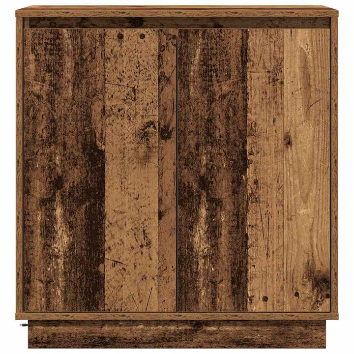 LED Sideboard Gammelt træ 71 x 34,5 x 75 cm Konstrueret træ