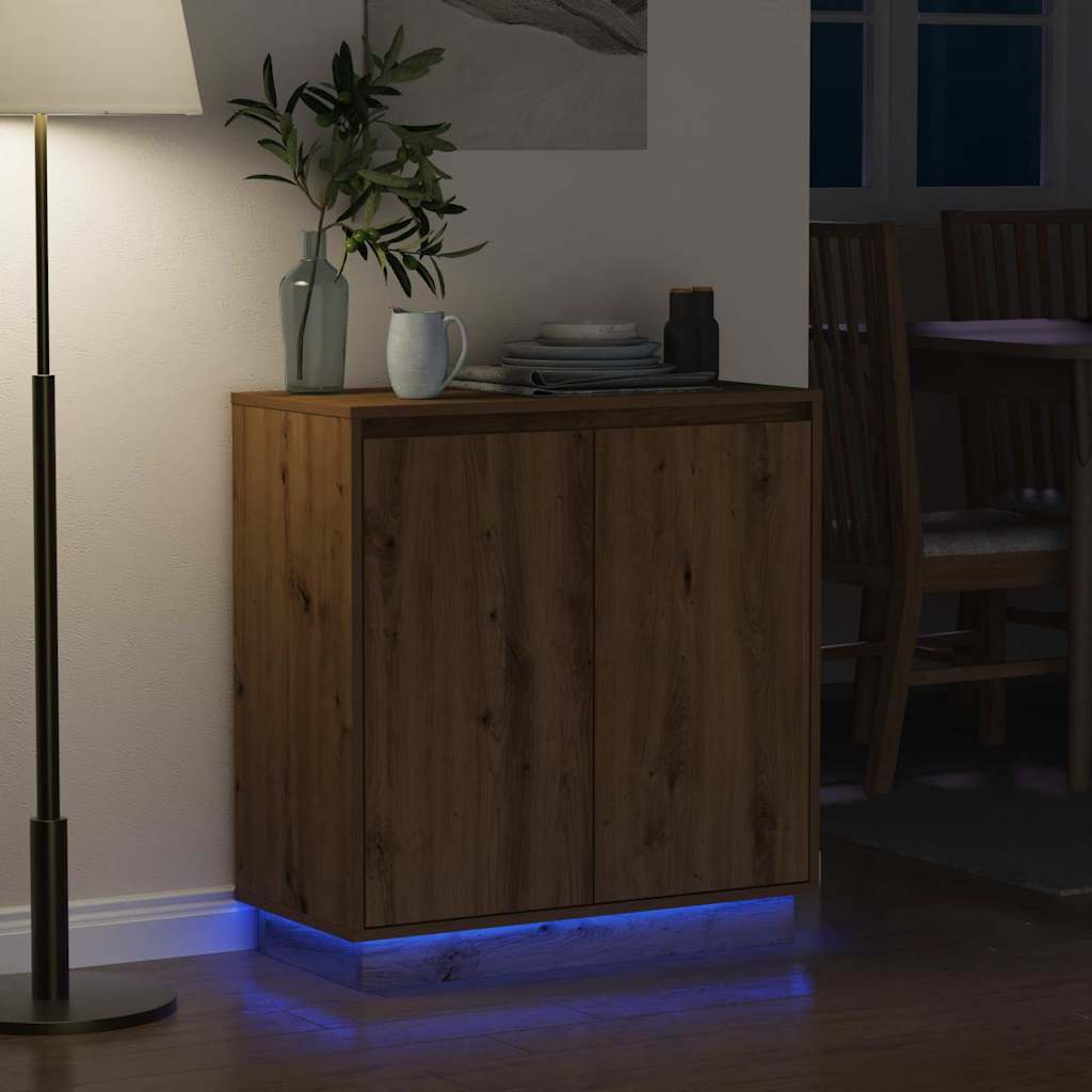 LED Sideboard Artisan-eg 71 x 34,5 x 75 cm Konstrueret træ