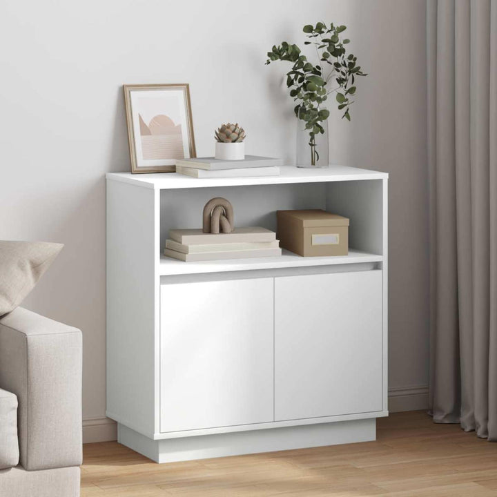 LED Sideboard Hvid 71 x 34,5 x 75 cm Konstrueret træ