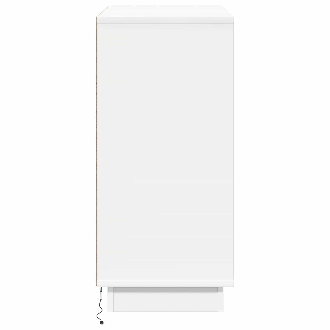 LED Sideboard Hvid 71 x 34,5 x 75 cm Konstrueret træ