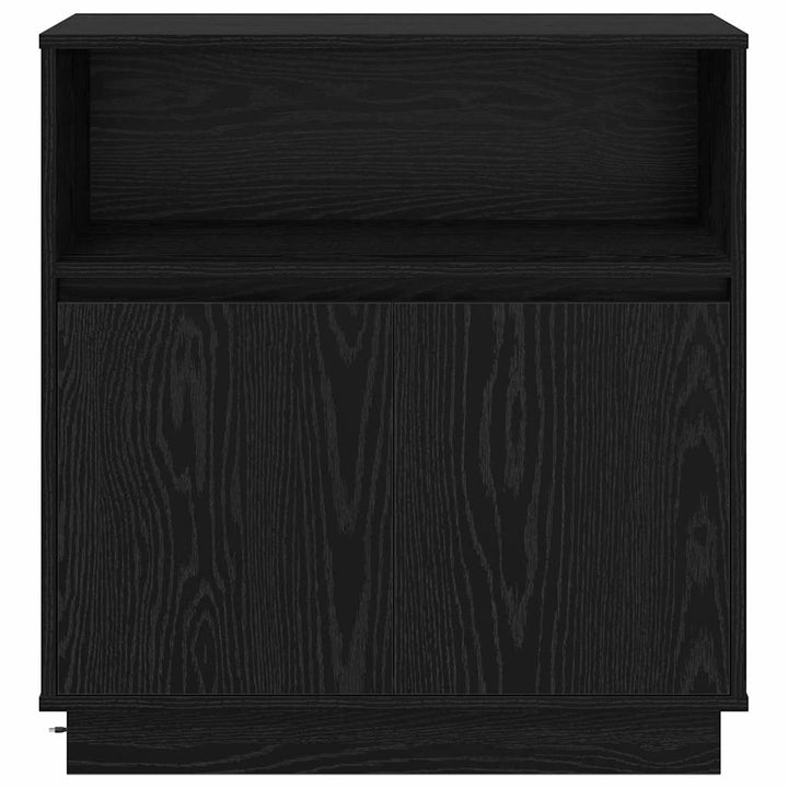 LED Sideboard Sort eg 71 x 34,5 x 75 cm Konstrueret træ