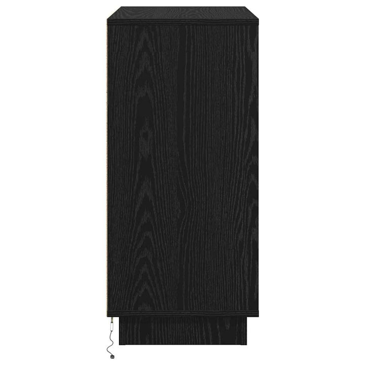 LED Sideboard Sort eg 71 x 34,5 x 75 cm Konstrueret træ