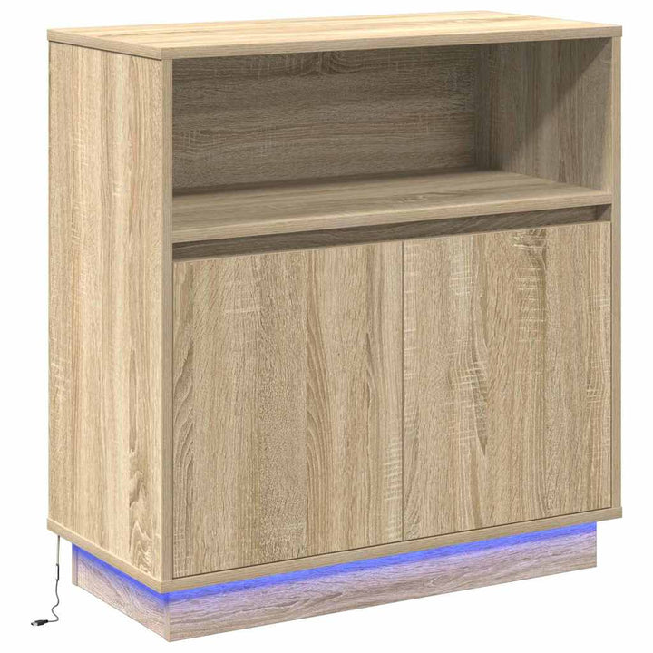 LED Sideboard Sonoma eg 71 x 34,5 x 75 cm Konstrueret træ