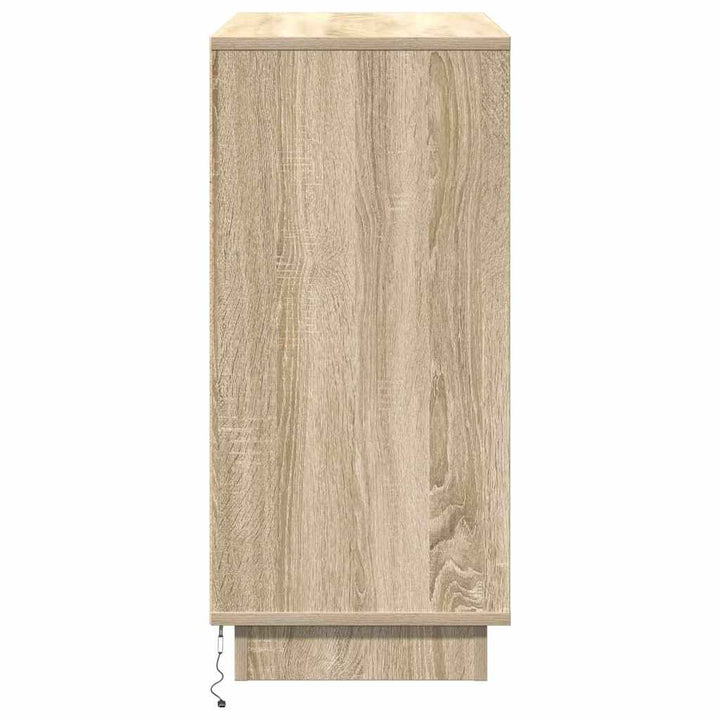 LED Sideboard Sonoma eg 71 x 34,5 x 75 cm Konstrueret træ