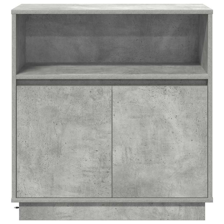 LED Sideboard Betongrå 71 x 34,5 x 75 cm Konstrueret træ