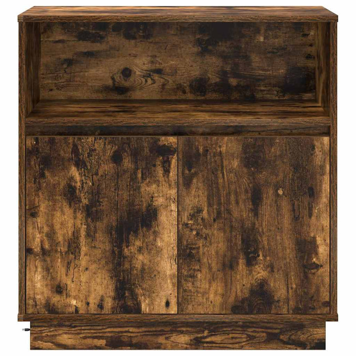 LED Sideboard Røget eg 71 x 34,5 x 75 cm Konstrueret træ