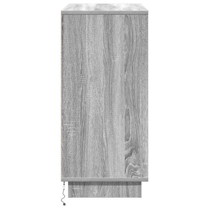 LED Sideboard Grå Sonoma 71 x 34,5 x 75 cm Konstrueret træ