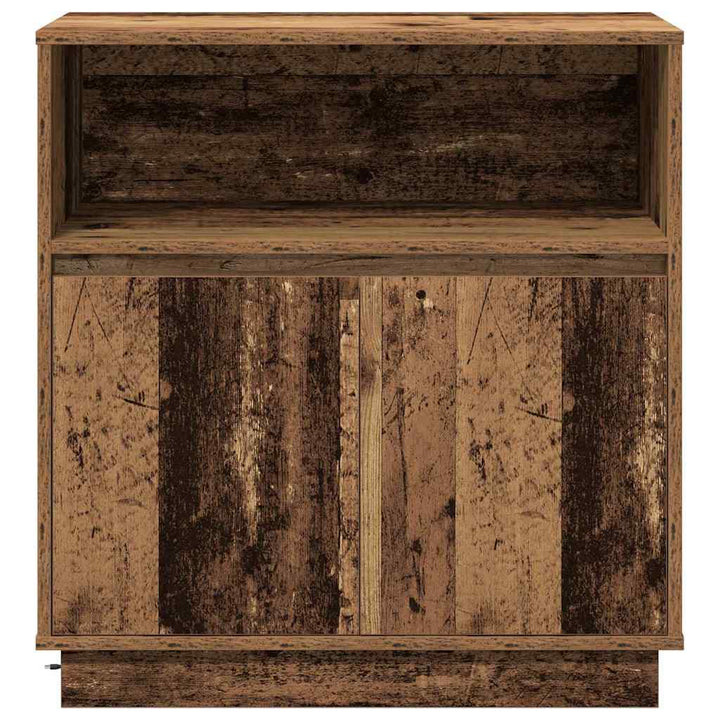LED Sideboard Gammelt træ 71 x 34,5 x 75 cm Konstrueret træ