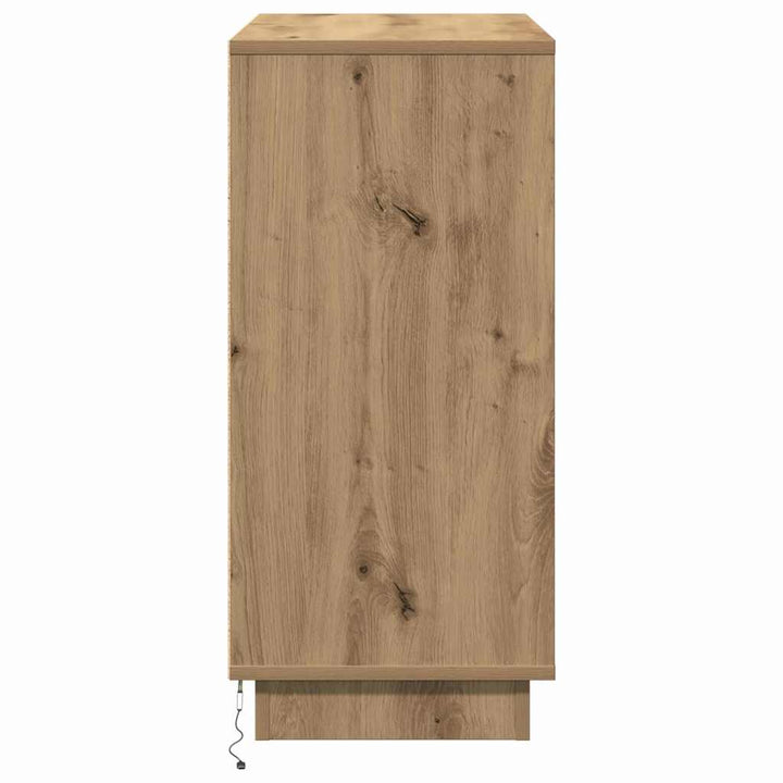 LED Sideboard Artisan Egetræ 71 x 34,5 x 75 cm Konstrueret træ