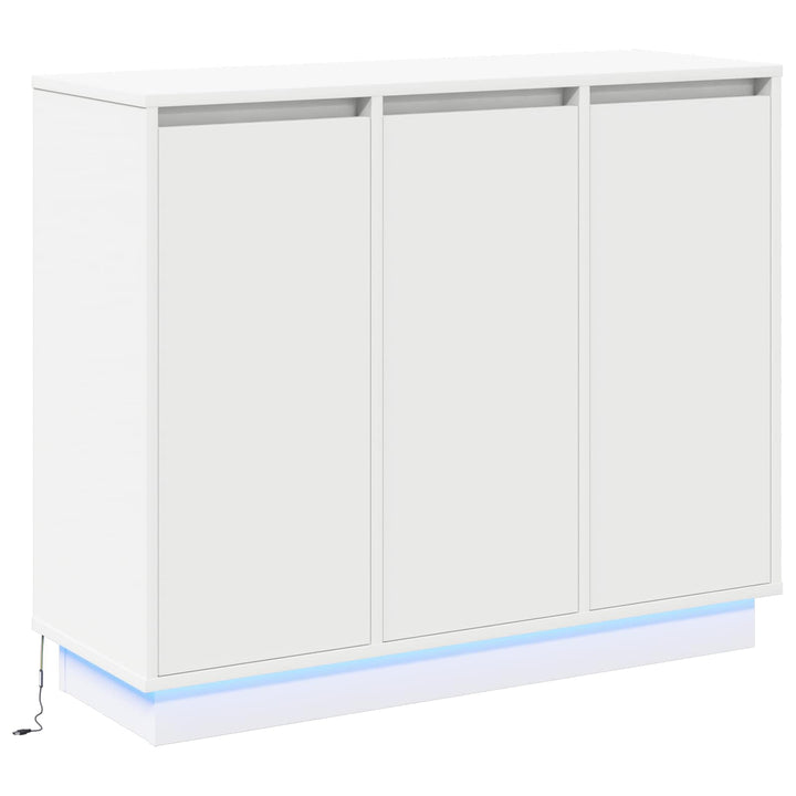 LED Sideboard Hvid 90 x 32 x 75 cm Konstrueret træ