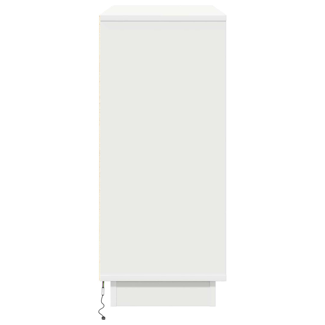 LED Sideboard Hvid 90 x 32 x 75 cm Konstrueret træ