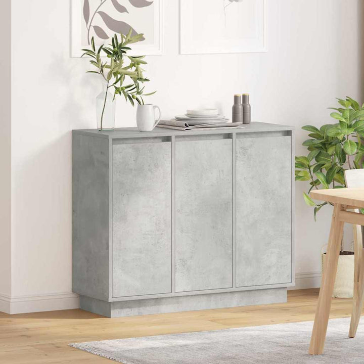 LED Sideboard Beton Grå 90 x 32 x 75 cm Konstrueret træ
