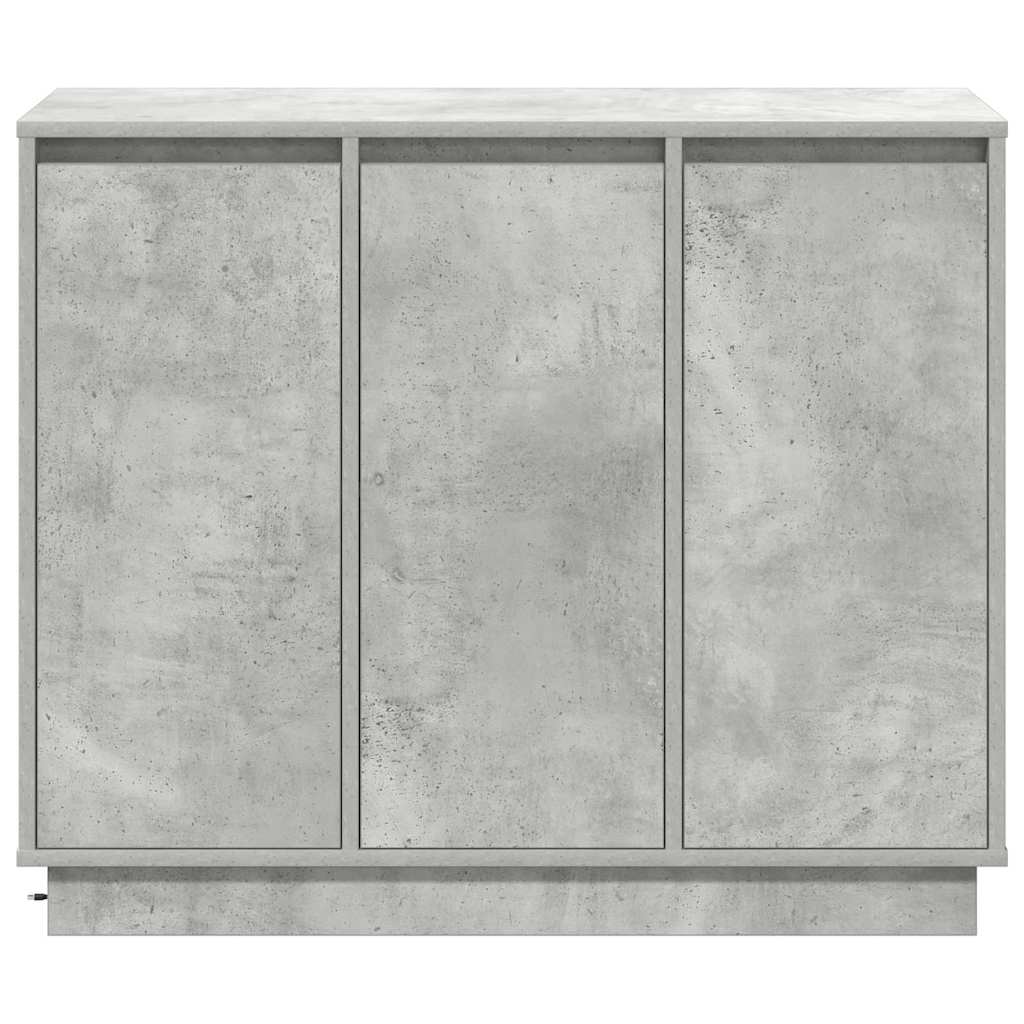 LED Sideboard Beton Grå 90 x 32 x 75 cm Konstrueret træ