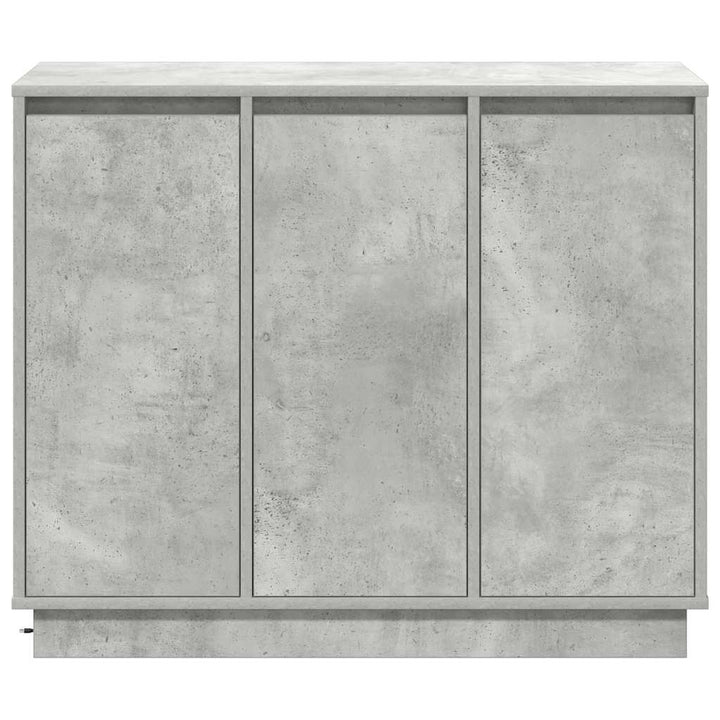 LED Sideboard Beton Grå 90 x 32 x 75 cm Konstrueret træ