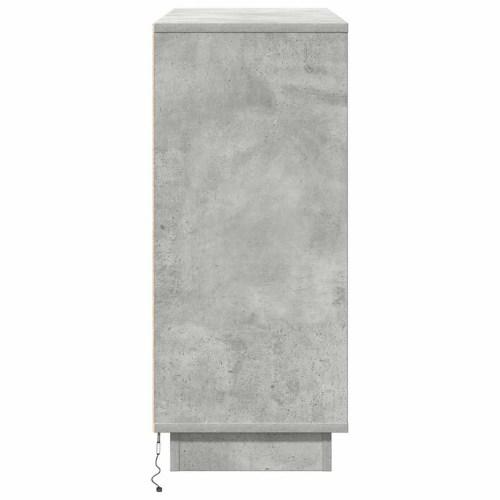 LED Sideboard Beton Grå 90 x 32 x 75 cm Konstrueret træ