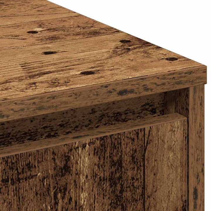 LED Sideboard Gammelt træ 90 x 32 x 75 cm Konstrueret træ
