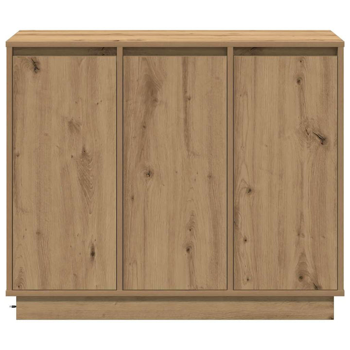 LED Sideboard Artisan Egetræ 90 x 32 x 75 cm Konstrueret træ