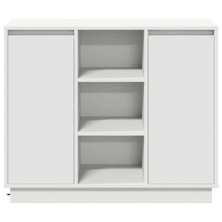 LED Sideboard Hvid 90 x 32 x 75 cm Konstrueret træ