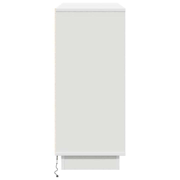 LED Sideboard Hvid 90 x 32 x 75 cm Konstrueret træ