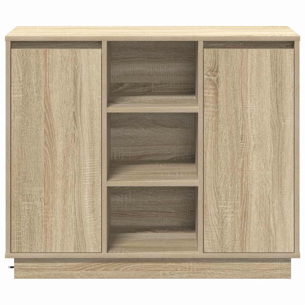 LED Sideboard Sonoma eg 90 x 32 x 75 cm Konstrueret træ