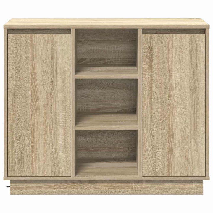 LED Sideboard Sonoma eg 90 x 32 x 75 cm Konstrueret træ