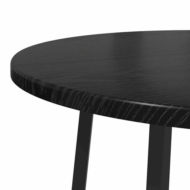 Sidebordssæt med hylde 2 pcs Sort eg