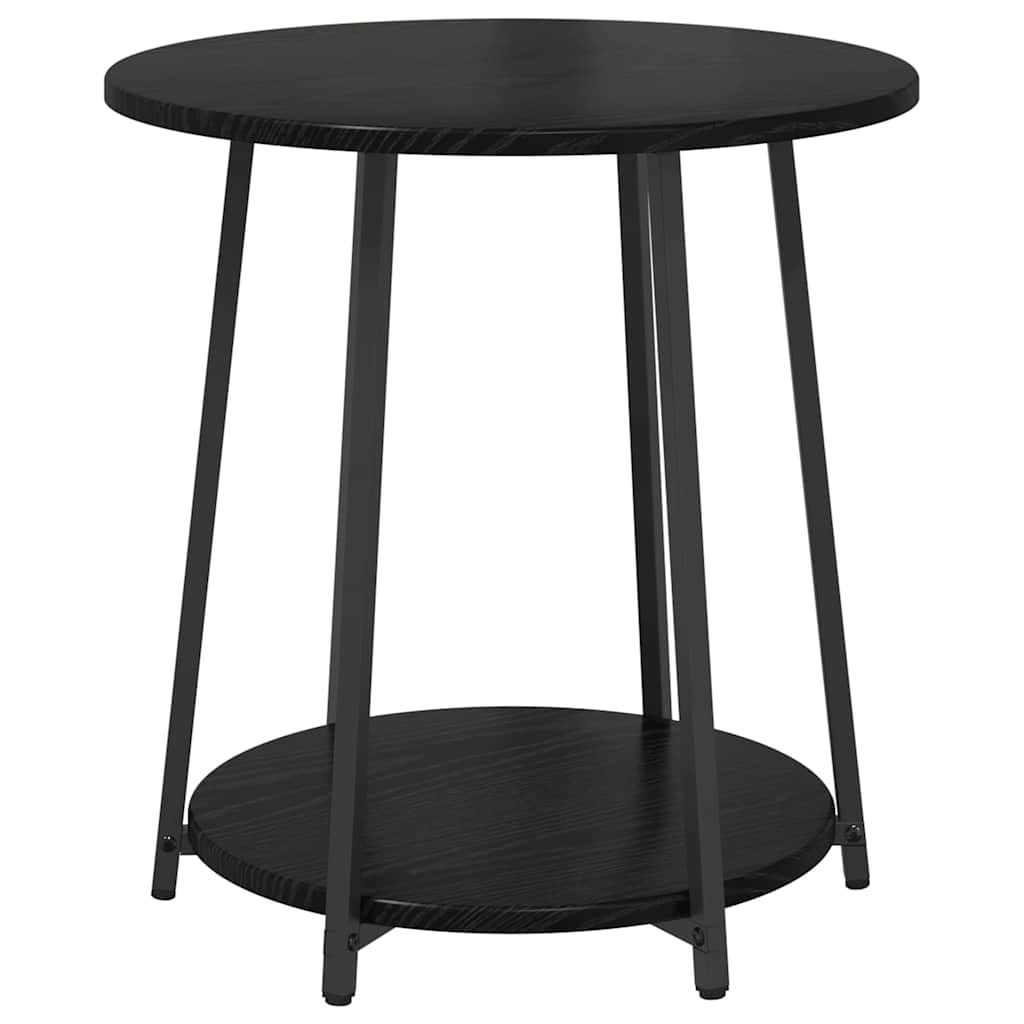 Sidebordssæt med hylde 2 pcs Sort eg